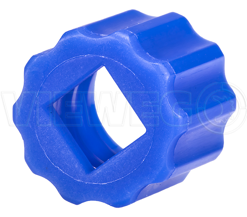 Luer-Lock Ring, 4-kant innen, "HUB", Nylon blau