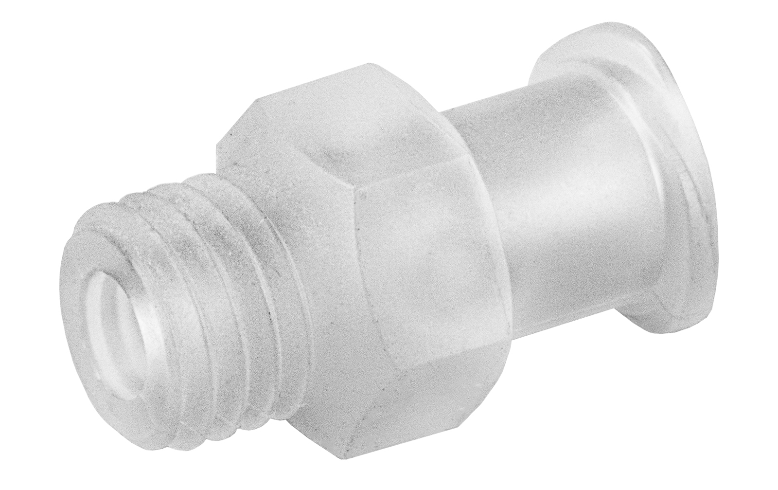 Luer-Lock adapter, outside 1/4-28 UNF, transparent