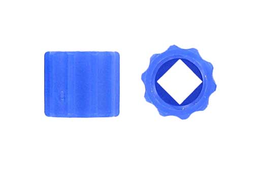 Luer-Lock Ring, 4-kant innen, "HUB", Nylon blau