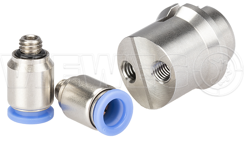 2K-Adapter for double cartridge, stainless steel