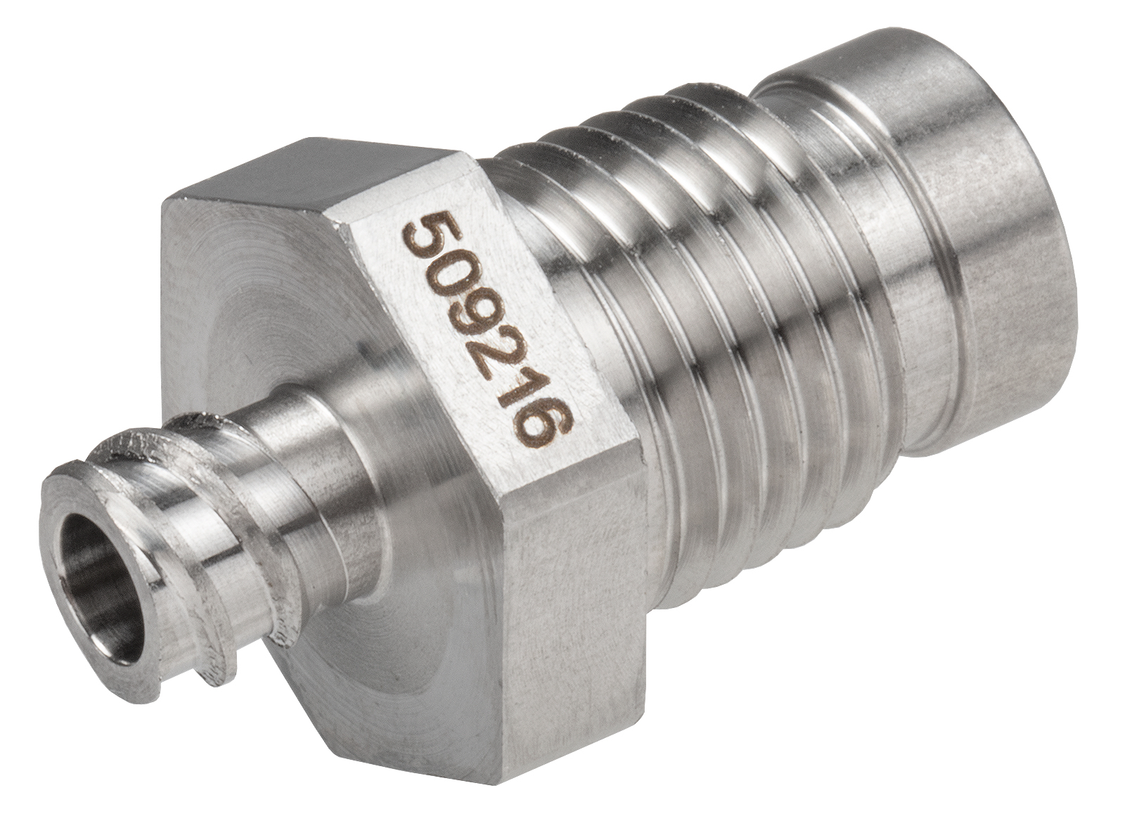 Luer-Lock (female) with NPT-1/4 thread, stainless steel 1.4305, with sealing area