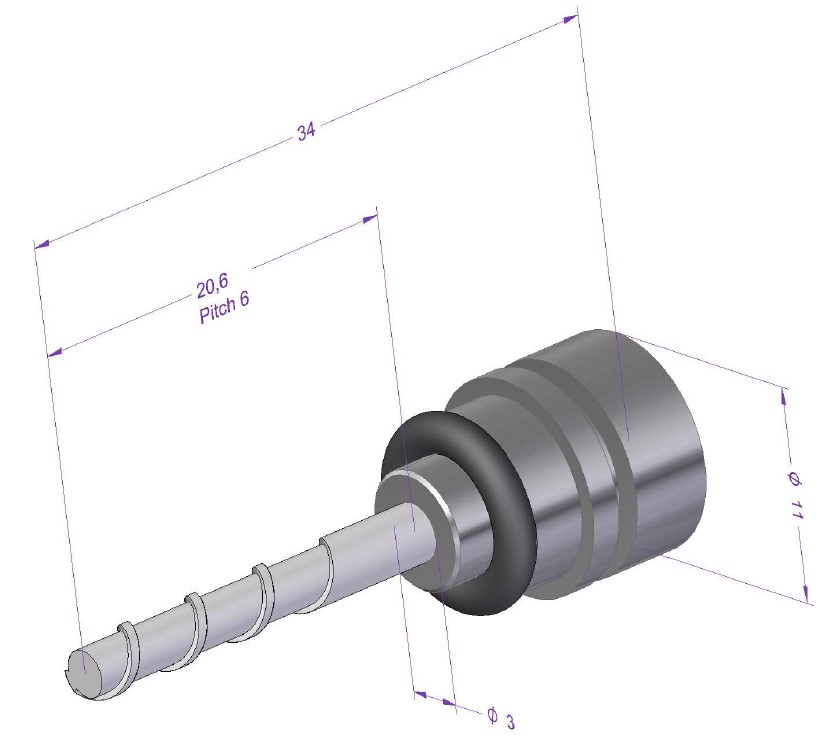 disposable feed screw diamond coated