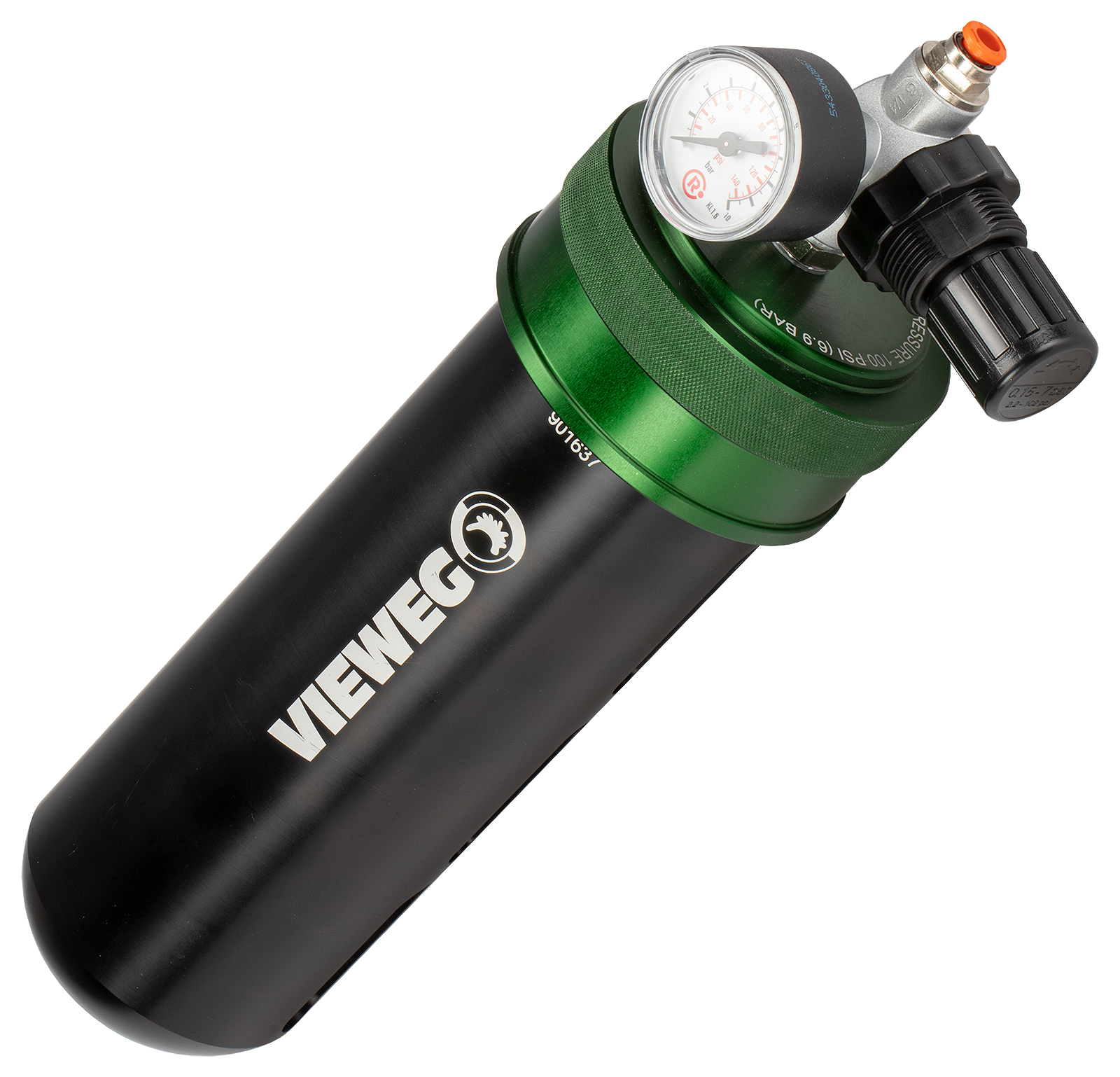 Cartridge sleeve 600 cc with closing cap and pressure gauge