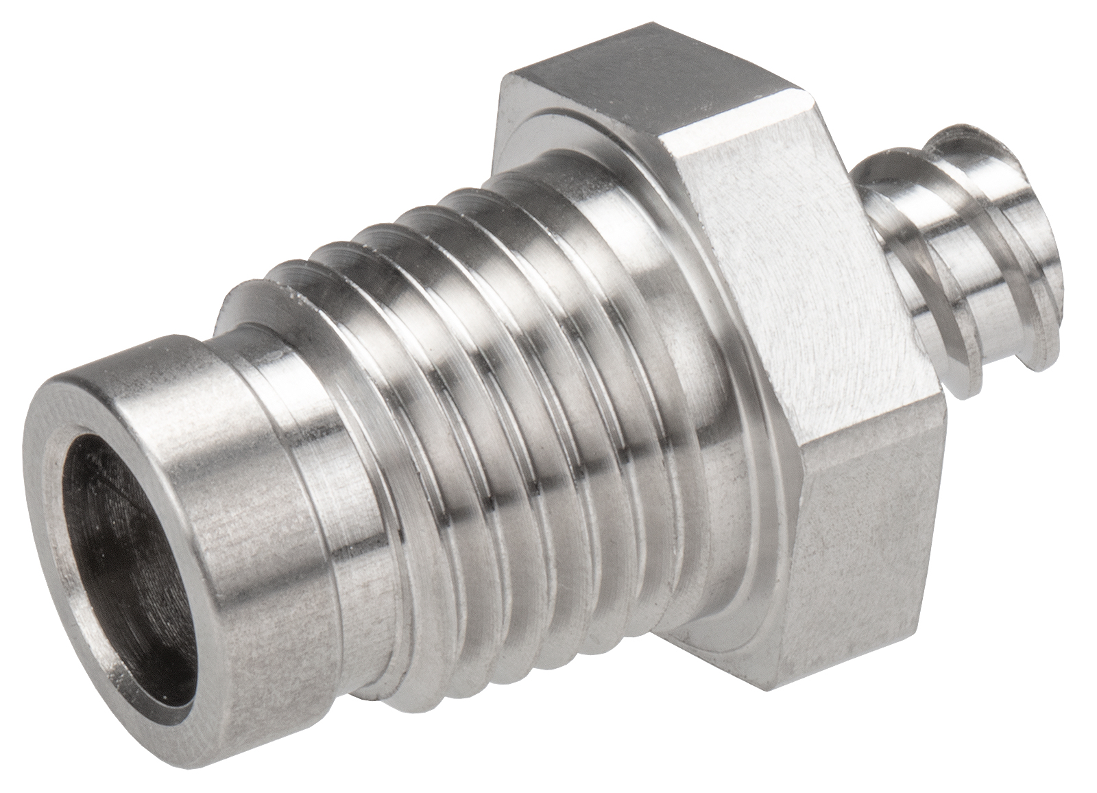 Luer-Lock (female) with NPT-1/4 thread, stainless steel 1.4305, with sealing area