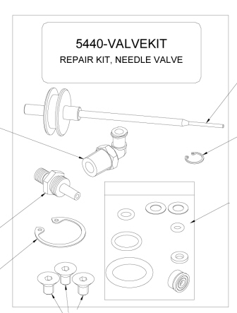 Grand kit de réparation pour valve Microshot TS-5440